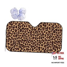 Leopard Car Windshield Sunshade Front Window Sun Visor Protector Small White3