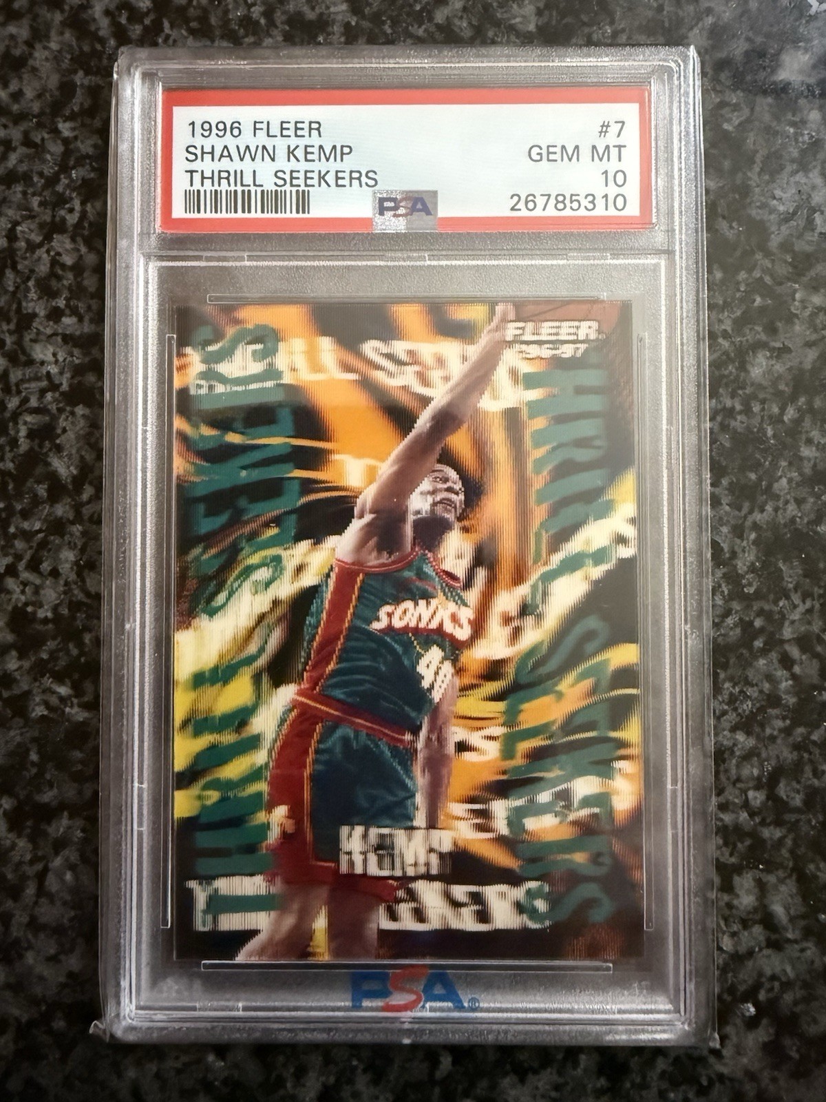 1996-97 FLEER THRILL SEEKERS #7 SHAWN KEMP PSA 10 GEM MINT POP 2