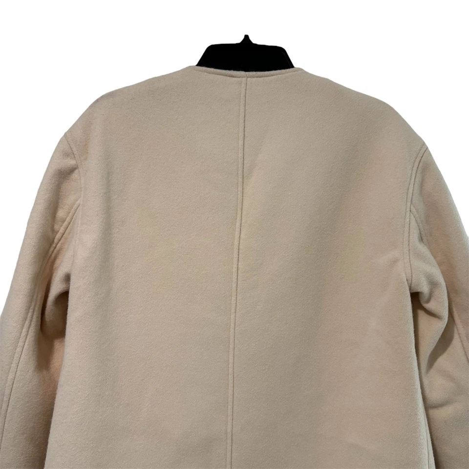 Chaqueta Abrigo Rachel Zoe Crema Botones Dorados 4 Bolsillos Mujer’s Talla Mediana Foto 4 de 4