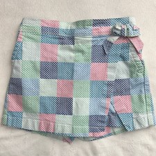 Vineyard Vines Skort Girls 14 Multi Patchwork Whale Bow Preppy Cotton Shorts