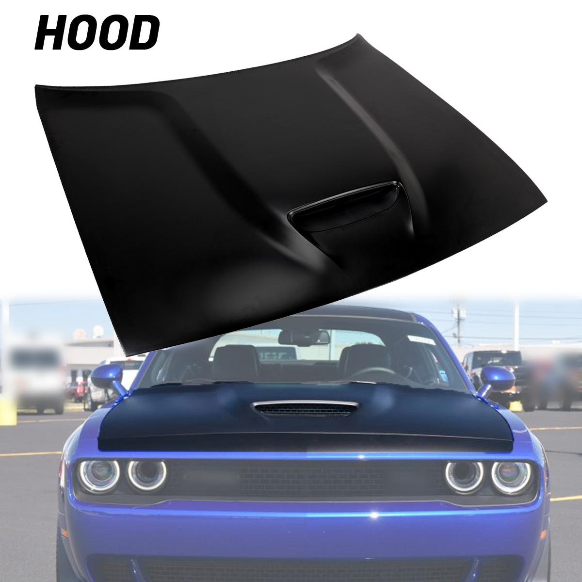 Hood For Dodge Challenger 2011-2023 Single Scoop Design Aluminum