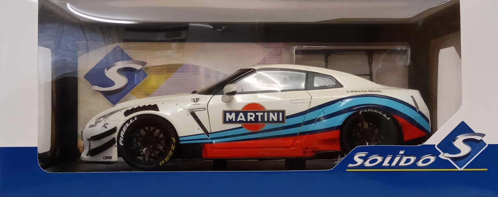Solido 1/18 Scale - Nissan GT-R (R35) Liberty Walk Body Kit 2.0 Martini (2024)