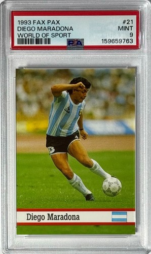 Diego Maradona 1993 Fax Pax World of Sport #21 PSA 9 (MINT) Soccer Card