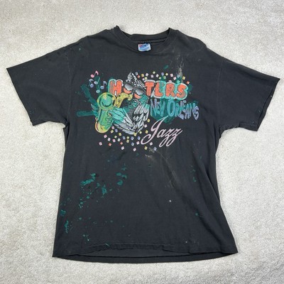 Vintage 90's Hooters New Orleans Jazz WORLD TOUR Black