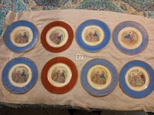 Set of 8 VINTAGE CENTURY BY SALEM 10.75" DINNER PLATES 23 KARAT GOLD TRIM