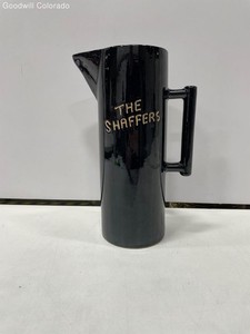 The Shaffers Black Ceramic Pitcher Jug Large Handle Home Kitchen Decor