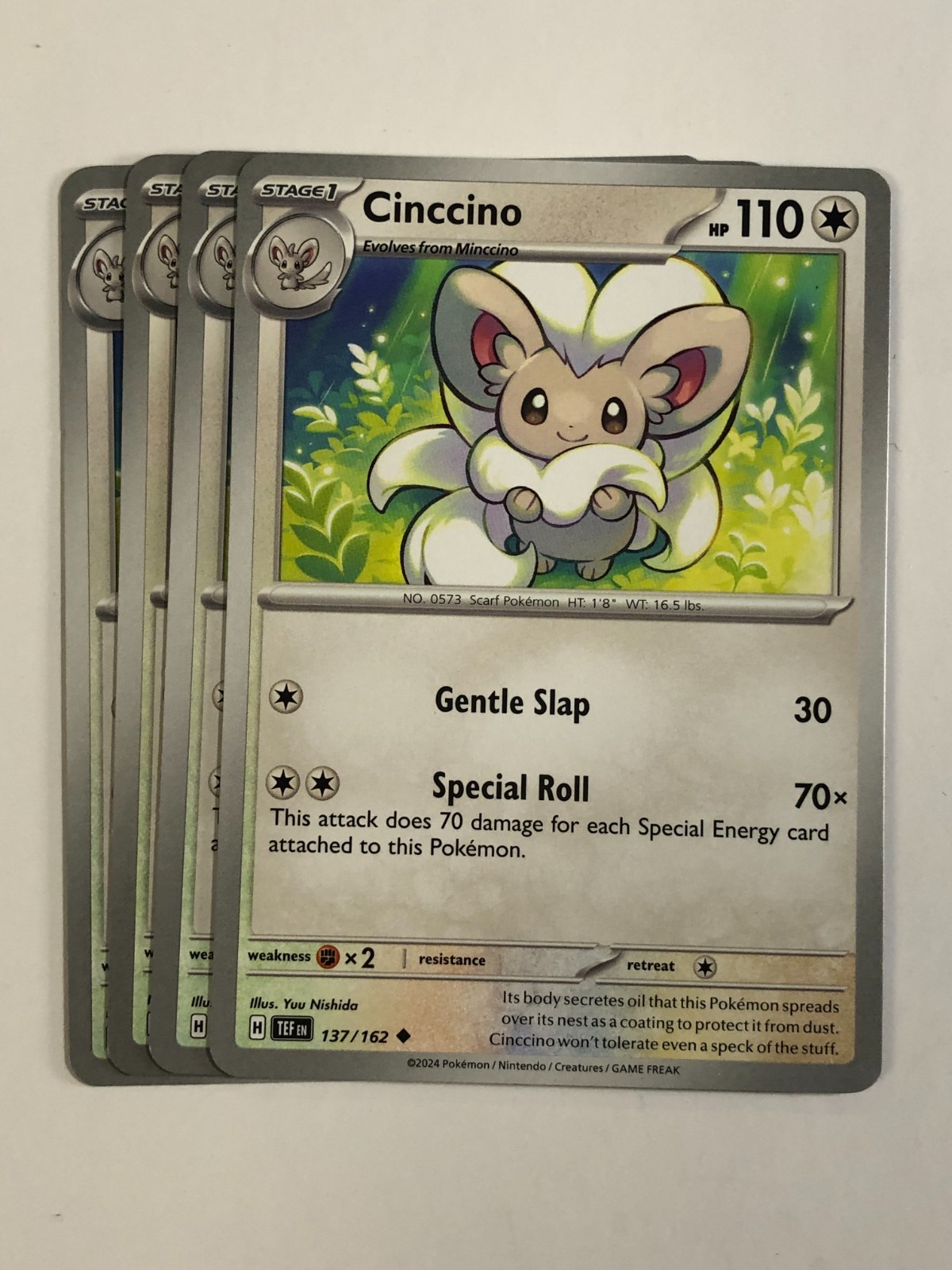 Pokemon TCG Temporal Forces 4x Playset Cinccino 137/162
