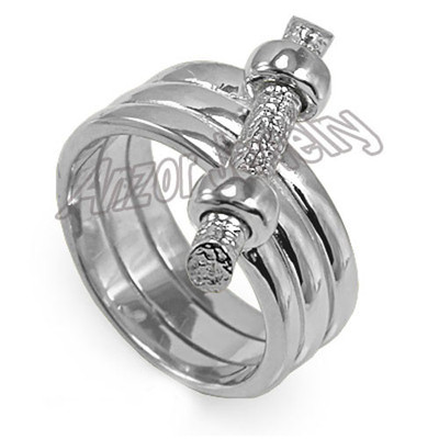 A Stunning Handmade 14K SOLID WHITE GOLD SPIRAL TWIG RING SIZE ANZOR'S EXCLUSIVE