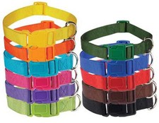 Nylon Dog Collar Bright  Basic Solid Color Pet 11 COLORS 4SIZES Puppy Zack Zoey