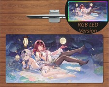 RGB LED Large Mouse Pad Honkai Star Rail Kafka Silver Wolf Gaming Mat Mousepad
