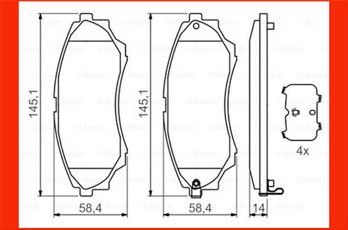 Bremsklötze Vorderrachse VA Bosch 0986494323 FORD MAZDA MASERATI Bremsbelag - Picture 3 of 6