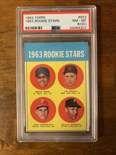 1963 Topps 553 Willie Stargell ROOKIE Card PSA 8 OC NM MT HOF RC 