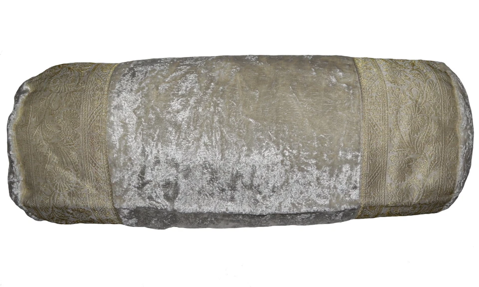 Nackenrolle Kopfkissen Kissenbezug Kissenhülle Samt Brokat Indisch Orientalisch  - Bild 2 von 4