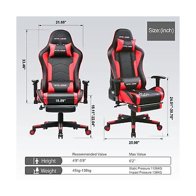  GTRACING Gaming Chair with Footrest and Bluetooth