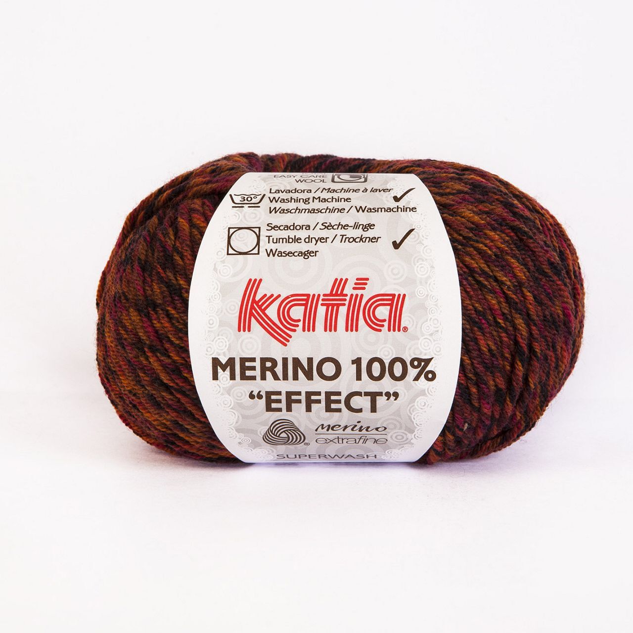 Merino 100% Effect by Katia - Orange/Brown (602) - 50 g / approx. 102 m Wool