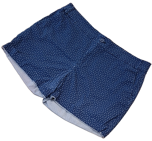 Chaps pantaloncino con polsini 5" cucitura interna 36" vita blu bianco stelle donna taglie forti 2XL