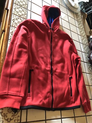 VINTAGE RALPH LAUREN POLO RL-2000 FULL ZIP UP FLEECE HOODIE RED 
