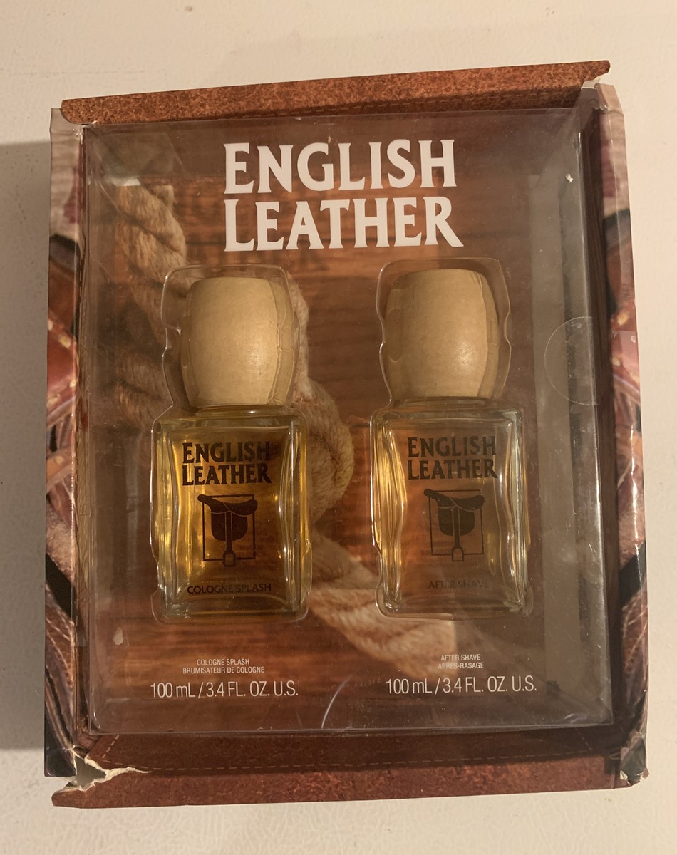 Vintage 1980s English Leather Cologne & Aftershave Set NOS Full