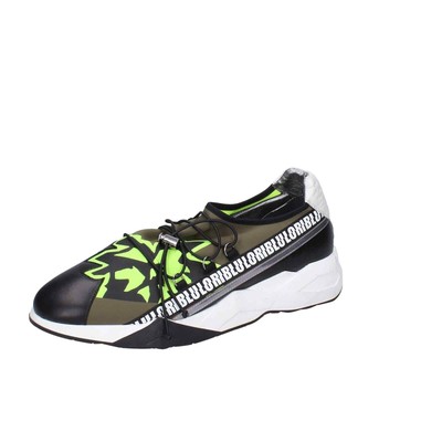 Men's shoes LORIBLU 7 (EU 40) sneakers black textile brown leather EY220-40