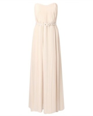 Brand new Nude French Connection Silk Pleated Maxi Dress - 12