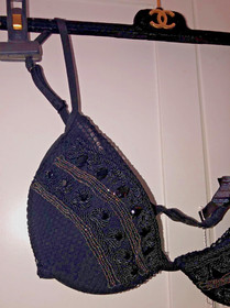 La Perla Calypso Embellished  Bead Mesh Contour Bra ,US 34C / FR 85C NWT $450