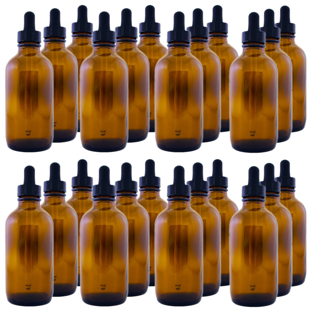 4 fl oz Amber Glass Bottle w/ Glass Dropper - Multi-packs wi