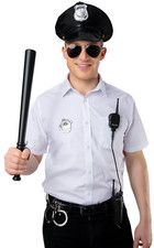 6 Piece Police Set Baton Radio Hat Adults Cop Policeman Police Officer Fancy Dre