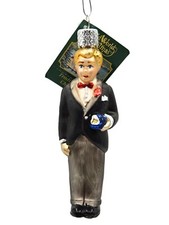 Old World Christmas Groom Blonde Wedding Christmas Holiday Tree Ornament OWC