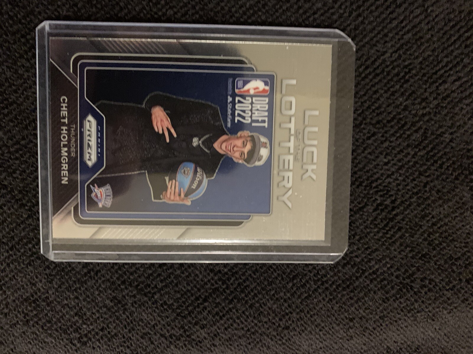 CHET HOLMGREN 2022 PRIZM LUCK OF THE LOTTERY ROOKIE #13 THUNDER