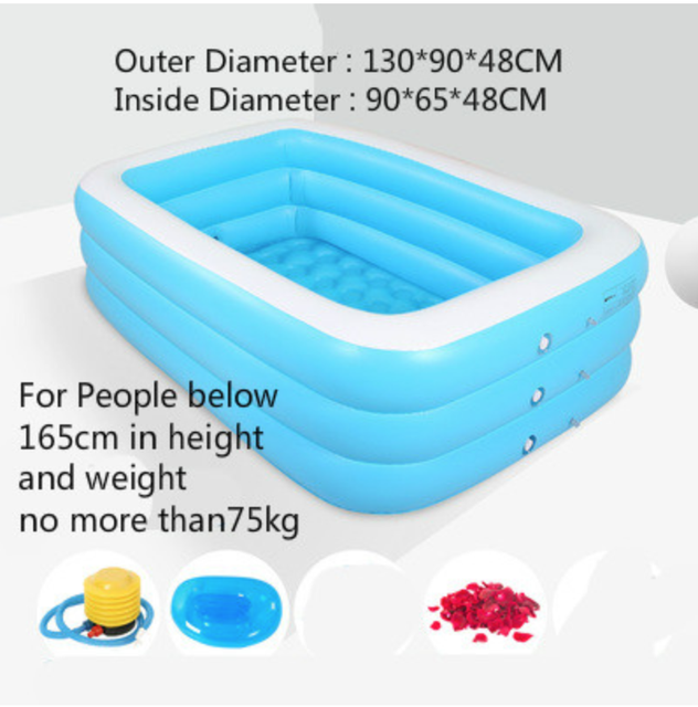 Large Inflatable 2 Person Bathtub Adult Outdoor Indoor Hot Tub Big