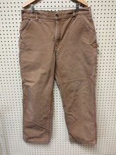 Carhartt Dungaree Fit Carpenter Work Pants Duck Canvas Tan Brown 38x32 B11 BRN