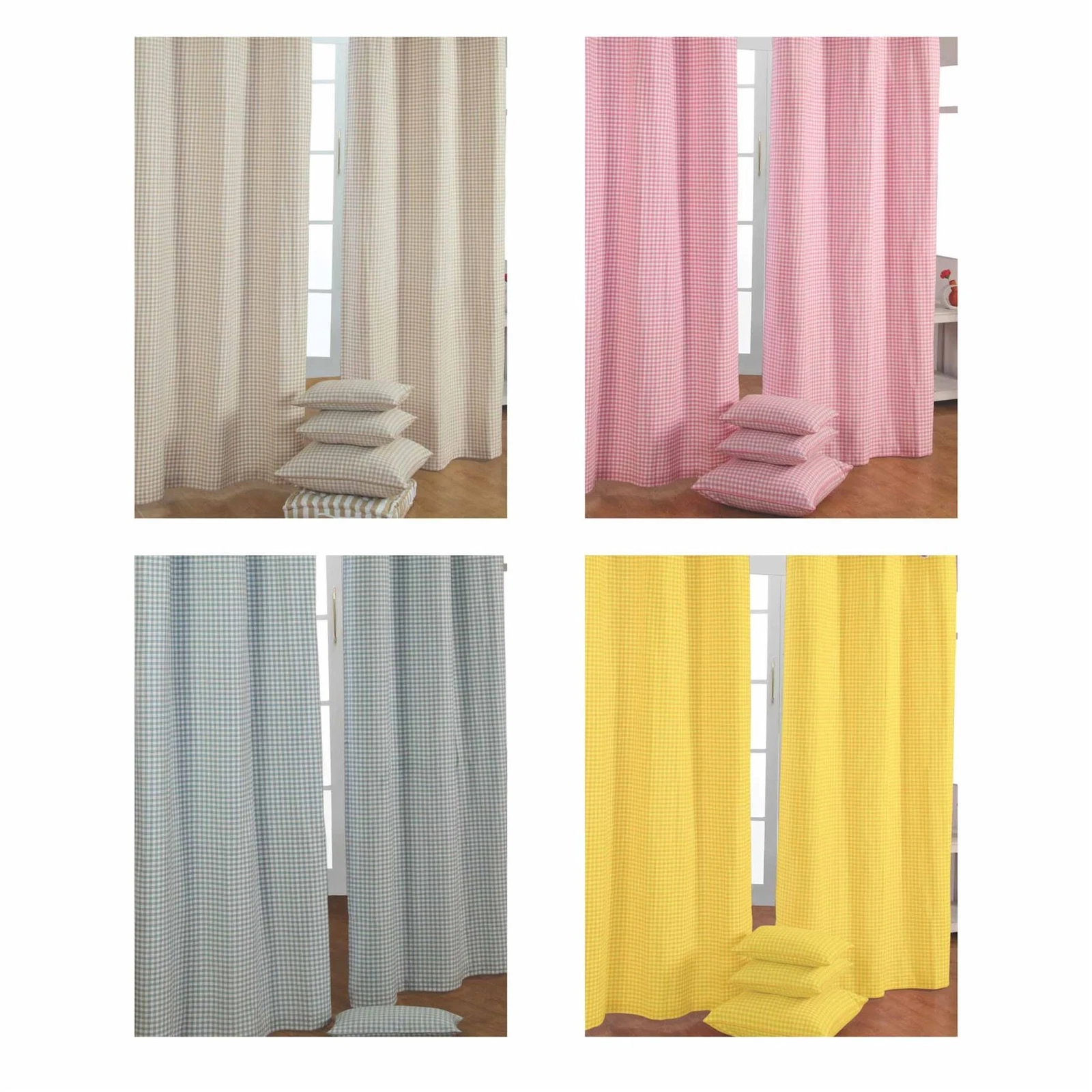 Gingham Eyelet Ready Made Curtain Beige Blue Pink Yellow Kids Children Curtains
Opens in a new windo