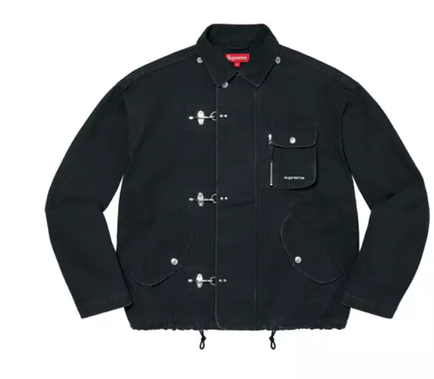 Supreme Canvas Clip Jacket Men’s XL Black Lobster Clip Workwear Skate  Streetwear