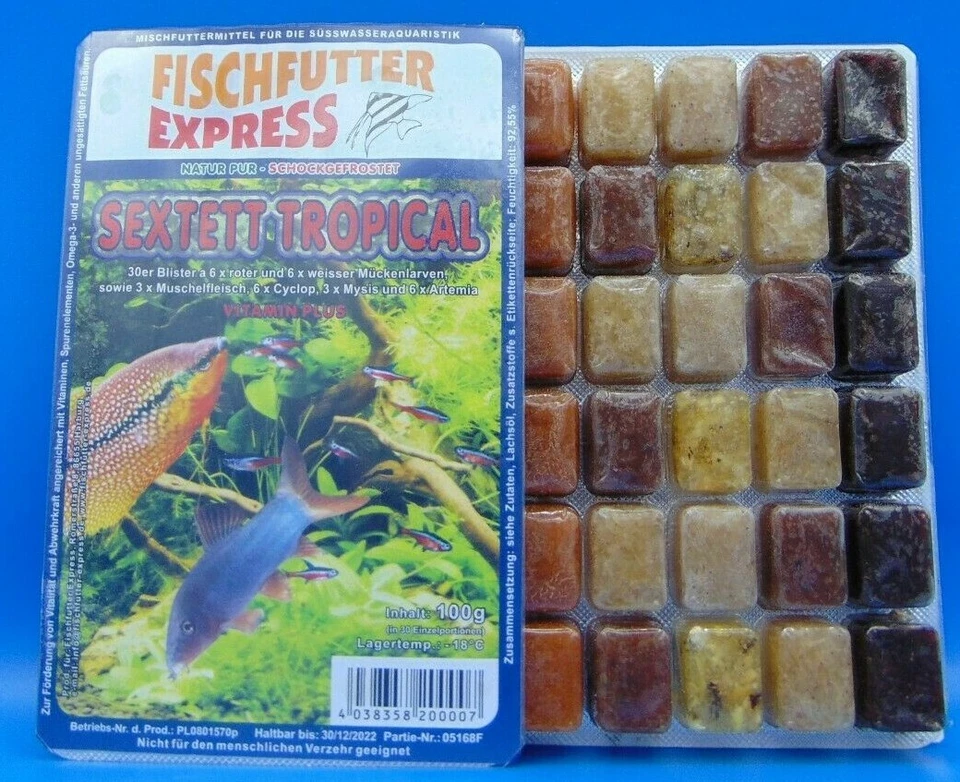 FISCHFUTTER EXPRESS Frostfutter Sextett Tropical 30x 100g Blister