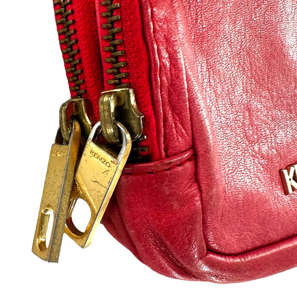 Kenzo Pink Leather Square Mini Crossbody Bag Purse - Image 3 of 4