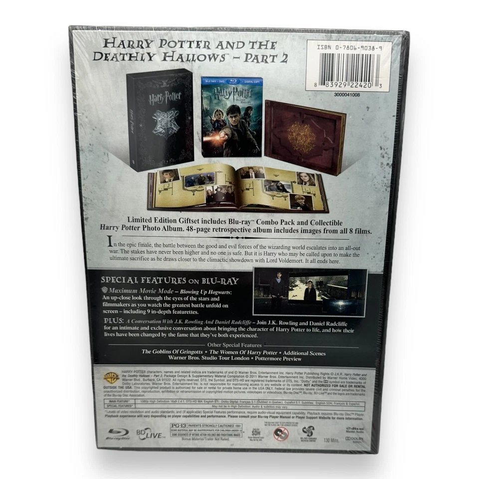 Harry Potter Deathly Hallows Pt 2 Blu-ray DVD Book Set 3115/5500 Limited Ed NEW - Image 3 of 4