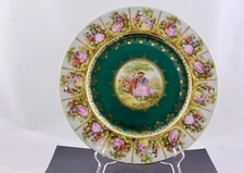 JKW CARLSBAD BAVARIA CHINA FRAGONARD LOVE STORY 11" SERVICE  PLATE/CHARGER- MINT