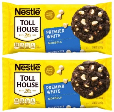 Nestle Toll House Premier White Chocolate Morsels Baking Chips 12 oz (2 Bags)