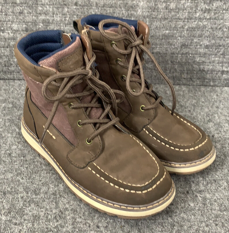 Boots Size 2 M Brown Faux Nubuck Zip 