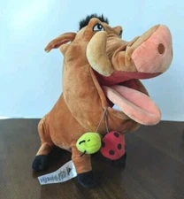 DISNEY 13" PLUSH 2019 PUMBAA WARTHOG PIG THE LION KING MEDIUM With Bugs NEW