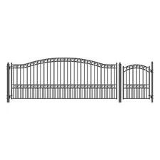 ALEKO Paris Style Steel Single Driveway Gate 16 x 6 ft with Pedestrian Gate
