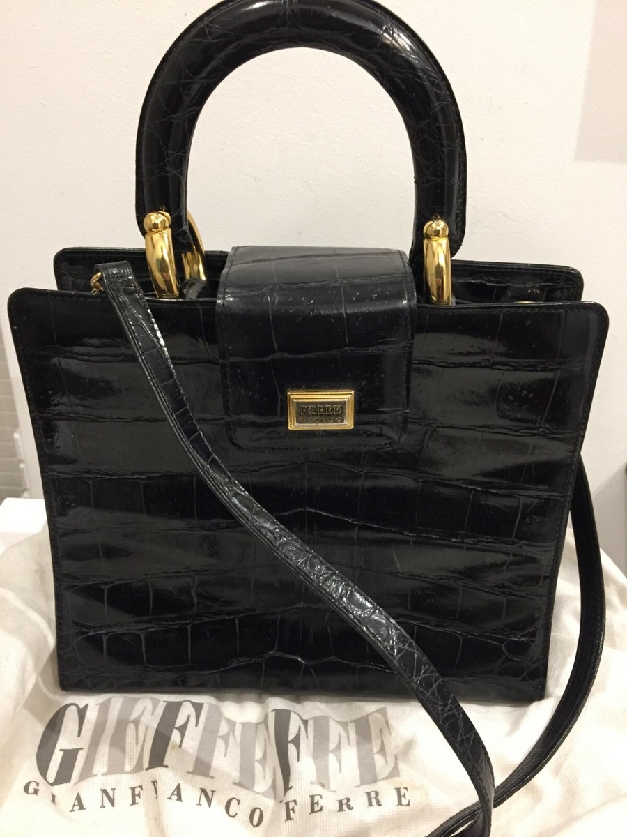 Gianfranco Ferre handbag black square | eBay UK
