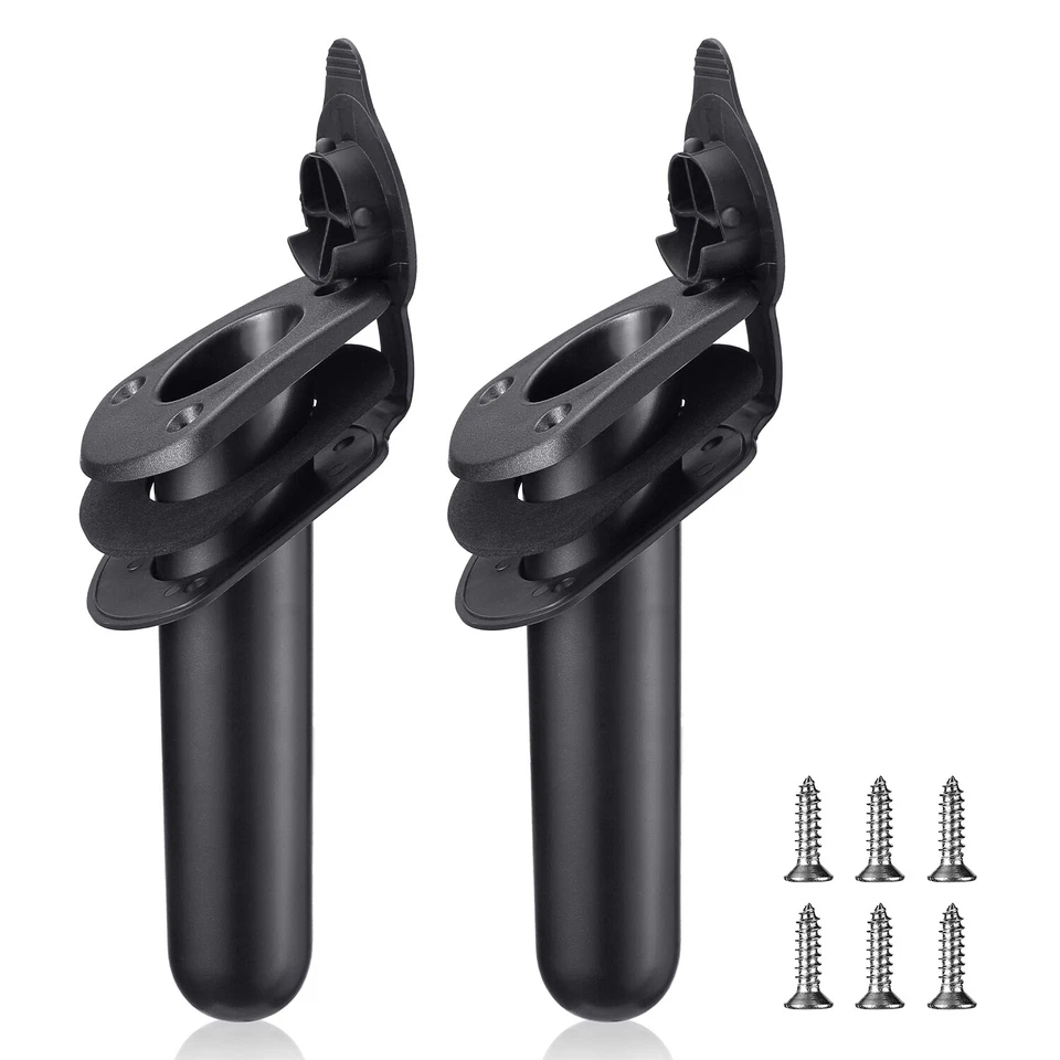 2Pcs Flush Mount Fishing Boat Rod Holder Bracket With Cap Cover for Kayak Pole - Image 4 of 4