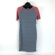 NEW LuLaRoe Julia Raglan Shirt Dress Women's Small Stretch Knit Midi Crew Neck