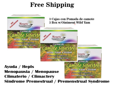 3 Pack Wild Yam Cream /3 Pomada de camote silvestre  120 g / 4.2 oz Progesterone