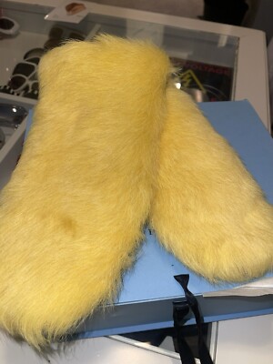 Lanvin Banana Yellow Gloves Mittens Fall/winter 2019 Sz 7-712