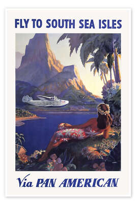 Poster Fly to South Sea Isles via Pan Am - Vintage Travel Collection