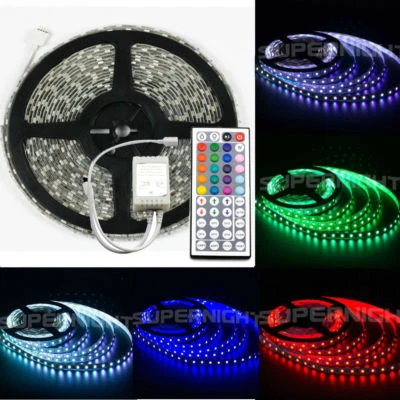 SUPERNIGHT 10M RGB LED Strip Rope Tape Light DC 24V Waterproof 600 LEDs with Remote Control