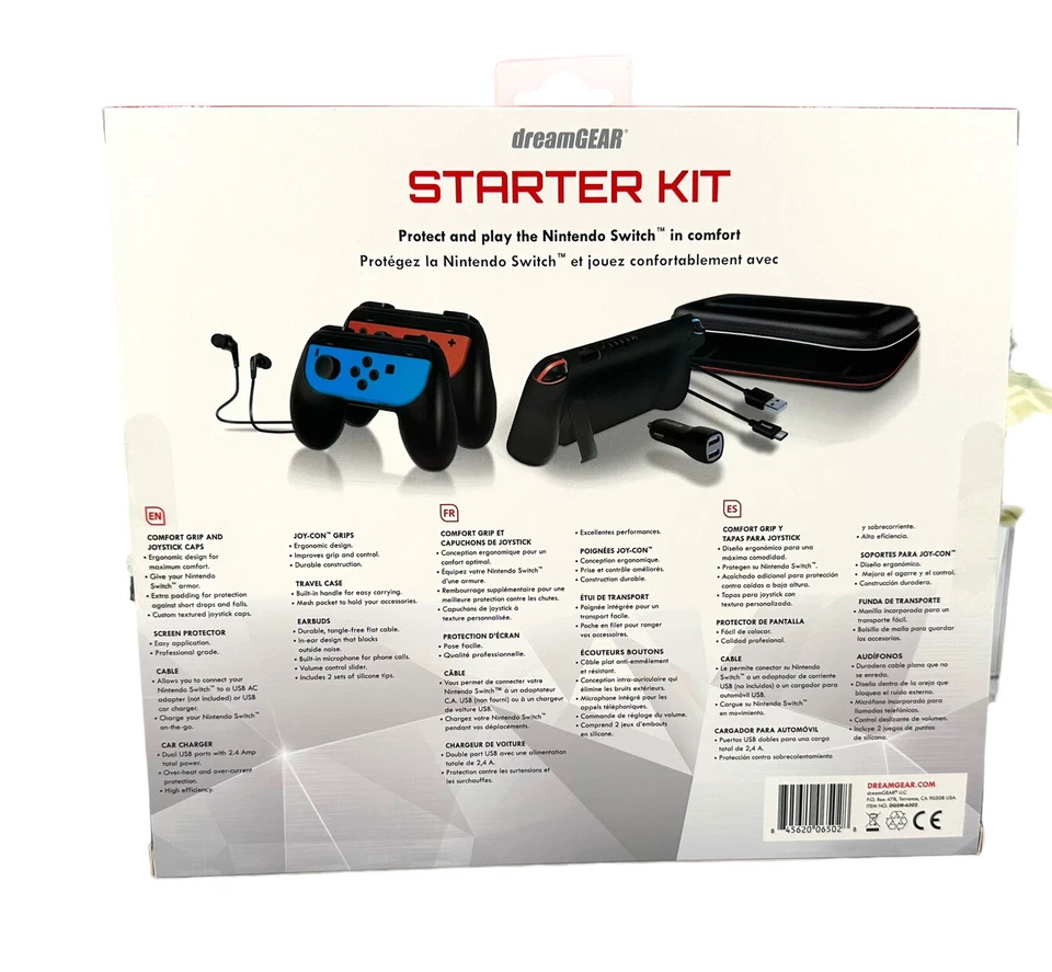 DreamGear Nintendo Switch Estuche Kit de Accesorios Paquete de Inicio NUEVO *Ver Descripción Foto 3 de 4