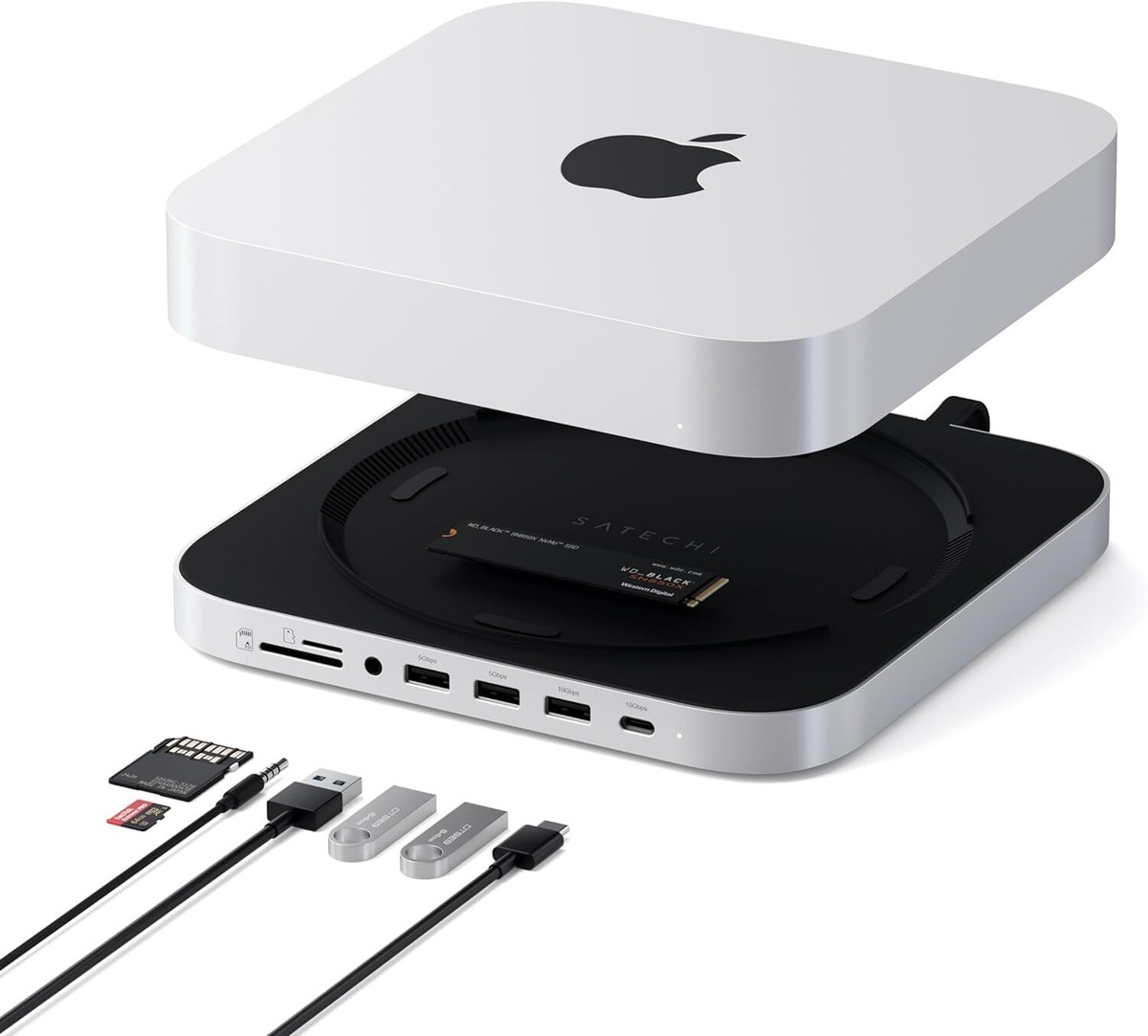 M2 Mac mini 2023 1TB 24GB＋Satechi スタンドハブ SATECHI Mac Mini Hub & Stand with SSD Enclosure for NVME/SATA M.2